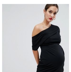 Asos maternity stunning black dress, new, size 8